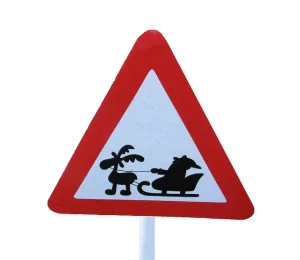 road sign for Santa's sleigh