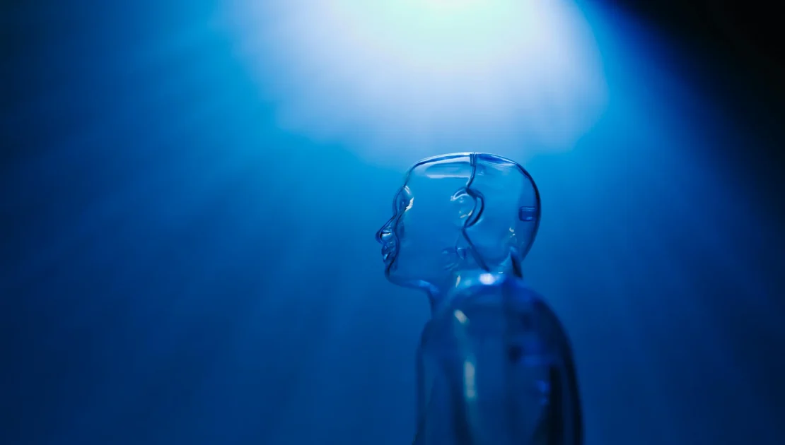 Invisible technology blending into blue background