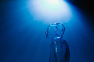 Invisible technology blending into blue background