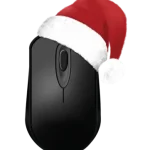 computer mouse with santa hat